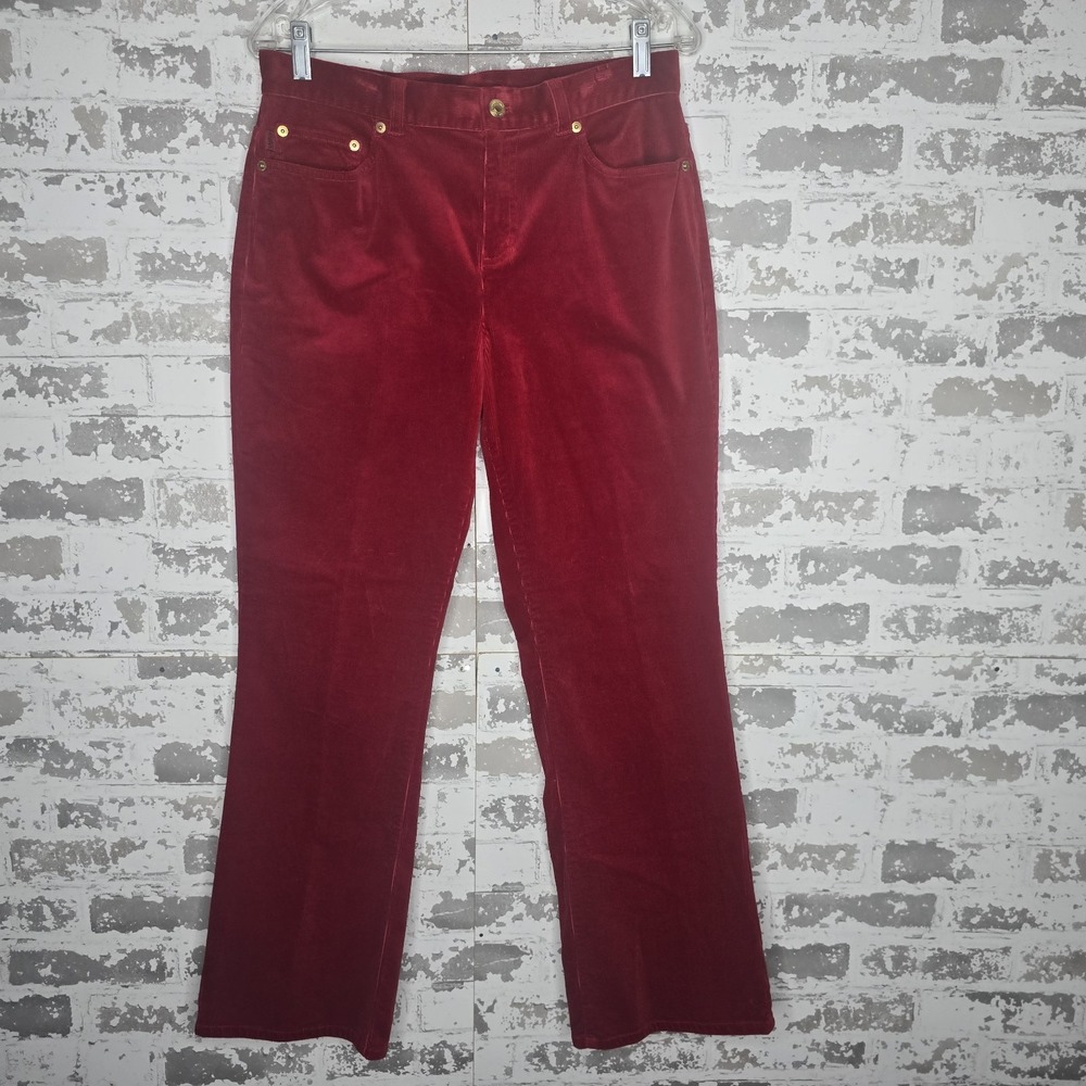 Lauren Ralph Lauren Corduroys Womens 10P Red Cotton Stretch Boot Cut VTG Y2K